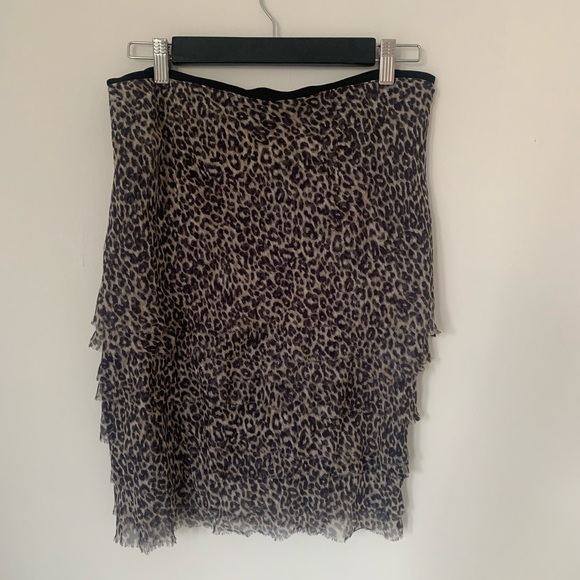 Marccain leopard print tiered silk skirt - Picture 2 of 6